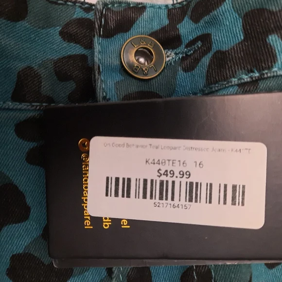 Womens size 16 L&B Blue Leopard Print Jeans - Picture 5 of 5